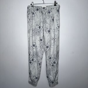 C&C California Women’s Floral Hibiscus Print Lyocell Joggers Size Small